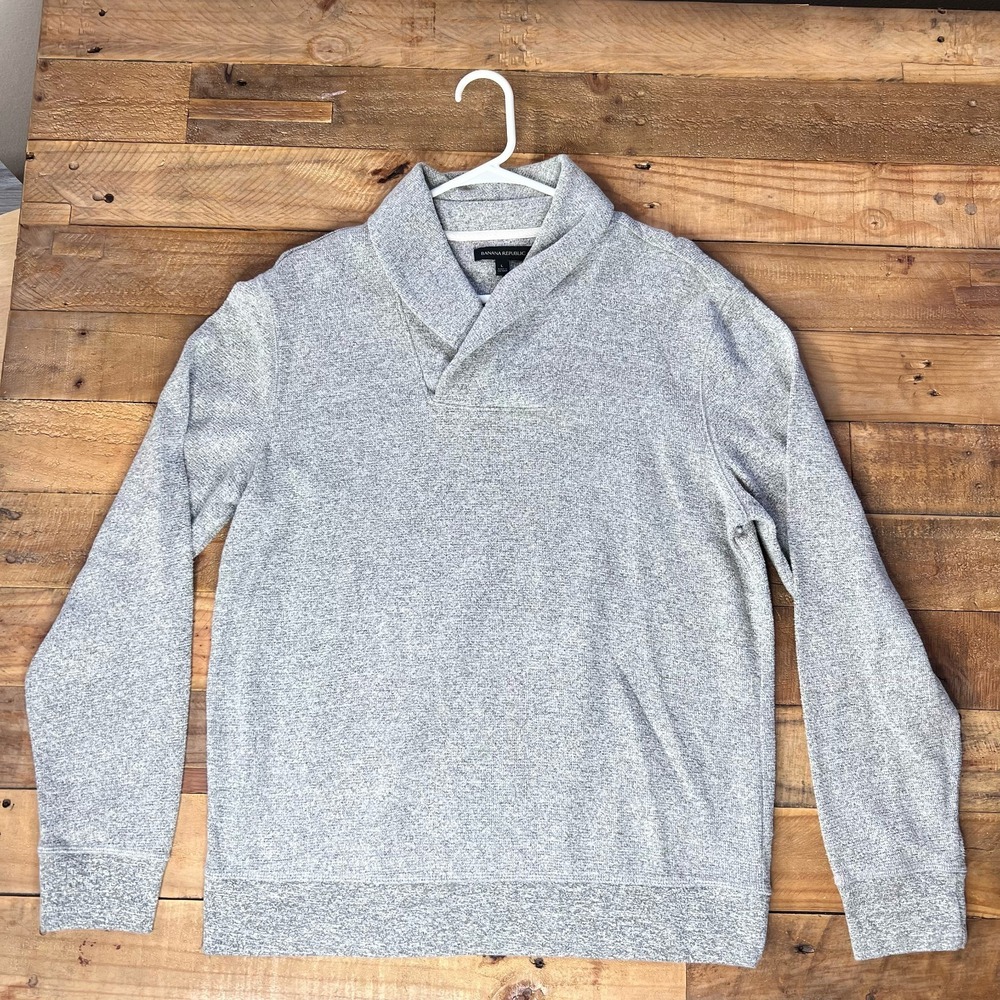 BANANA REPUBLIC Mens Large Gray Collar Sweater - Great Condition Pullover